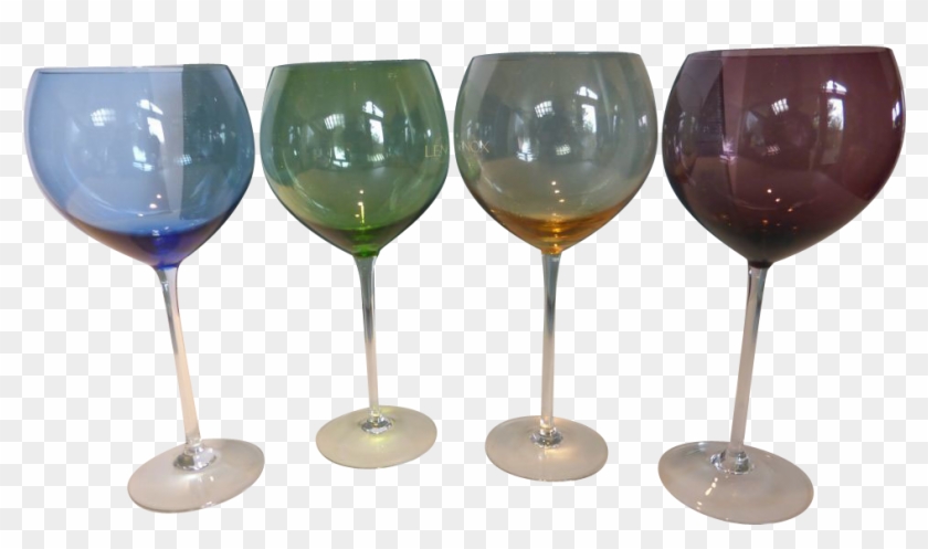 Vintage Lenox Colored Gems Balloon Wine Goblets In - Wine Glass #640645