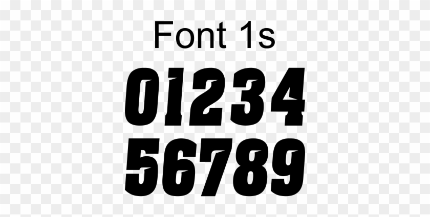 1 Color Race Number Decals - Number Fonts #640782