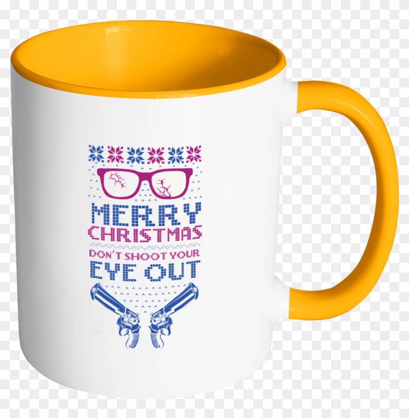 Merry Christmas Don't Shoot Your Eye Out 2nd Amendment - Two Tone Mug Png #640973
