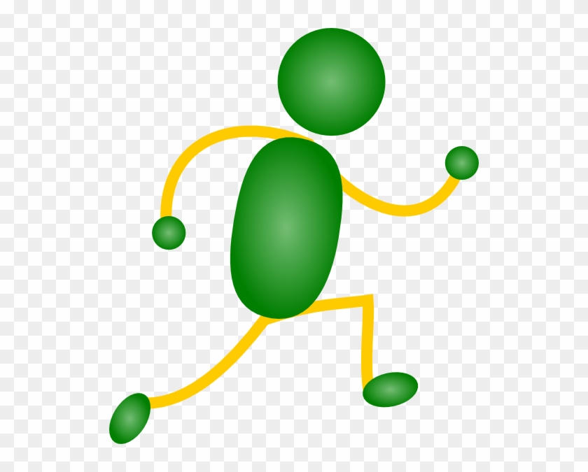 Green&yellow Jogging Man Clip Art At Clker - Draw A Person Jogging #641274
