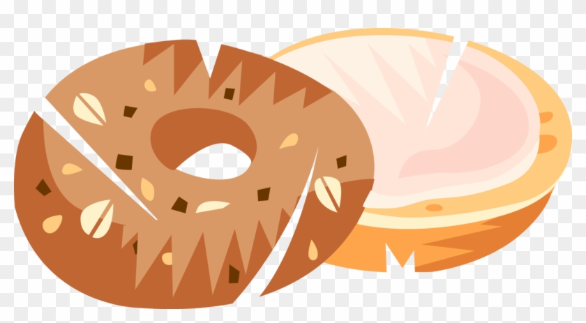 Vector Illustration Of Baked Yeasted Dough Bread Bagel - Where's The Lox? Bib #642077
