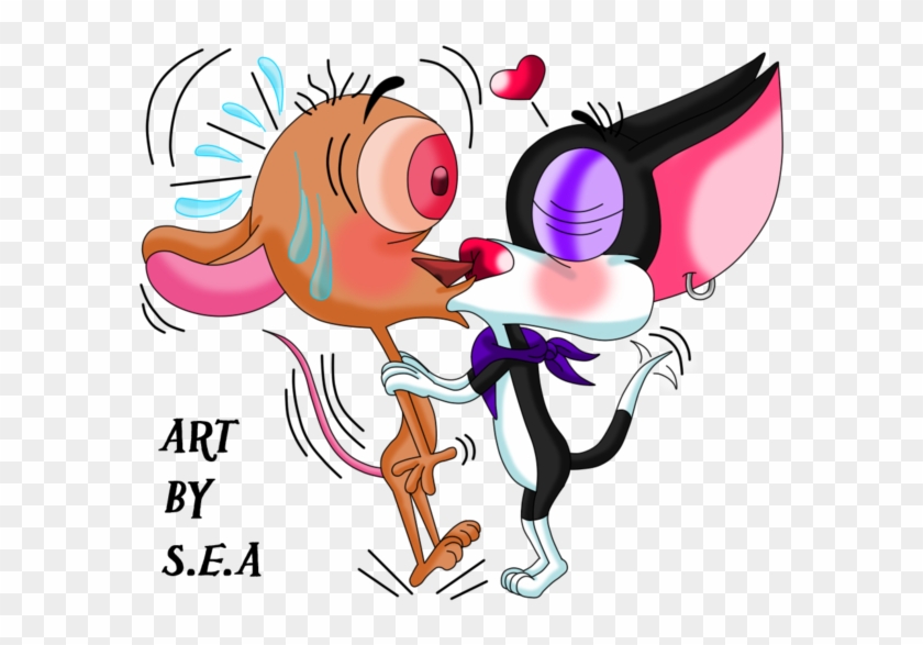 Ren And Stimpy-chihuahua Kiss By Skunkynoid - The Ren & Stimpy Show - Free  Transparent PNG Clipart Images Download