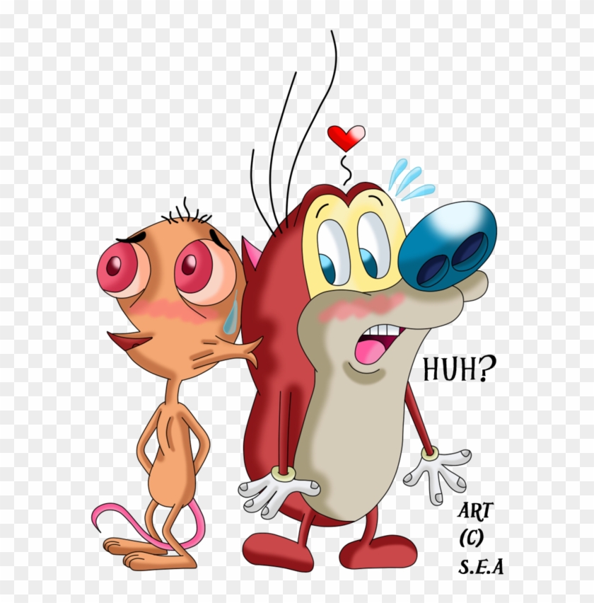 Ren And Stimpy-sneaky Kiss By Skunkynoid - Ren And Stimpy Lips #642674