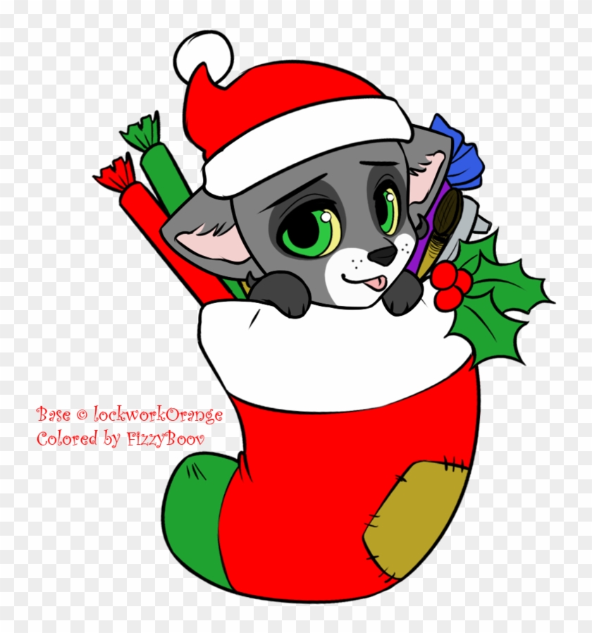 Christmas Lonewolf Chibi *base By Lockworkorange* By - Cartoon #642931