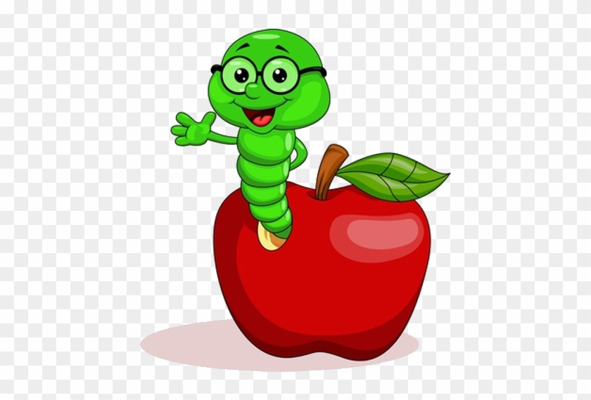Cute Caterpillar Insect Images For Your Own Personal - Worm In An Apple Cartoon #643002