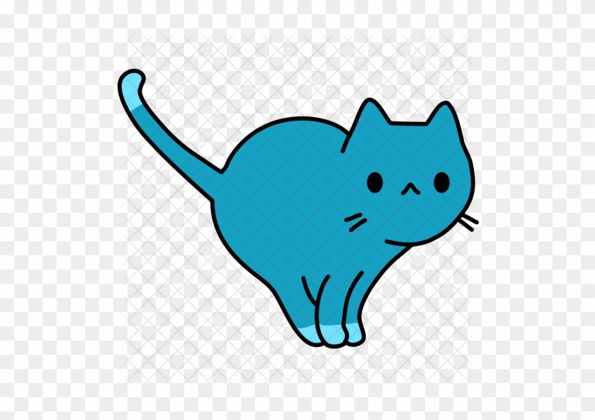 Cat Icon - Niedliche Blaue Katze Kinderwagendecke #643086