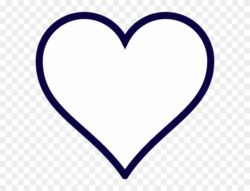 Midnight Blue Outline Heart Clip Art At Clker - Heart Outline #643307