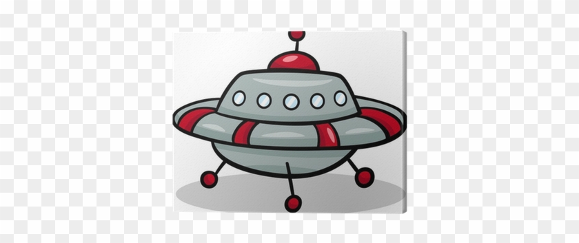 Ufo Flying Saucer Cartoon Illustration Canvas Print - Aliens Zeichentrick #643837