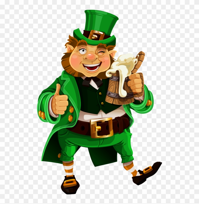 St Patricks Day Leprechaun With Beer Transparent Png - St Patrick's Day Leprechaun Beer #643948