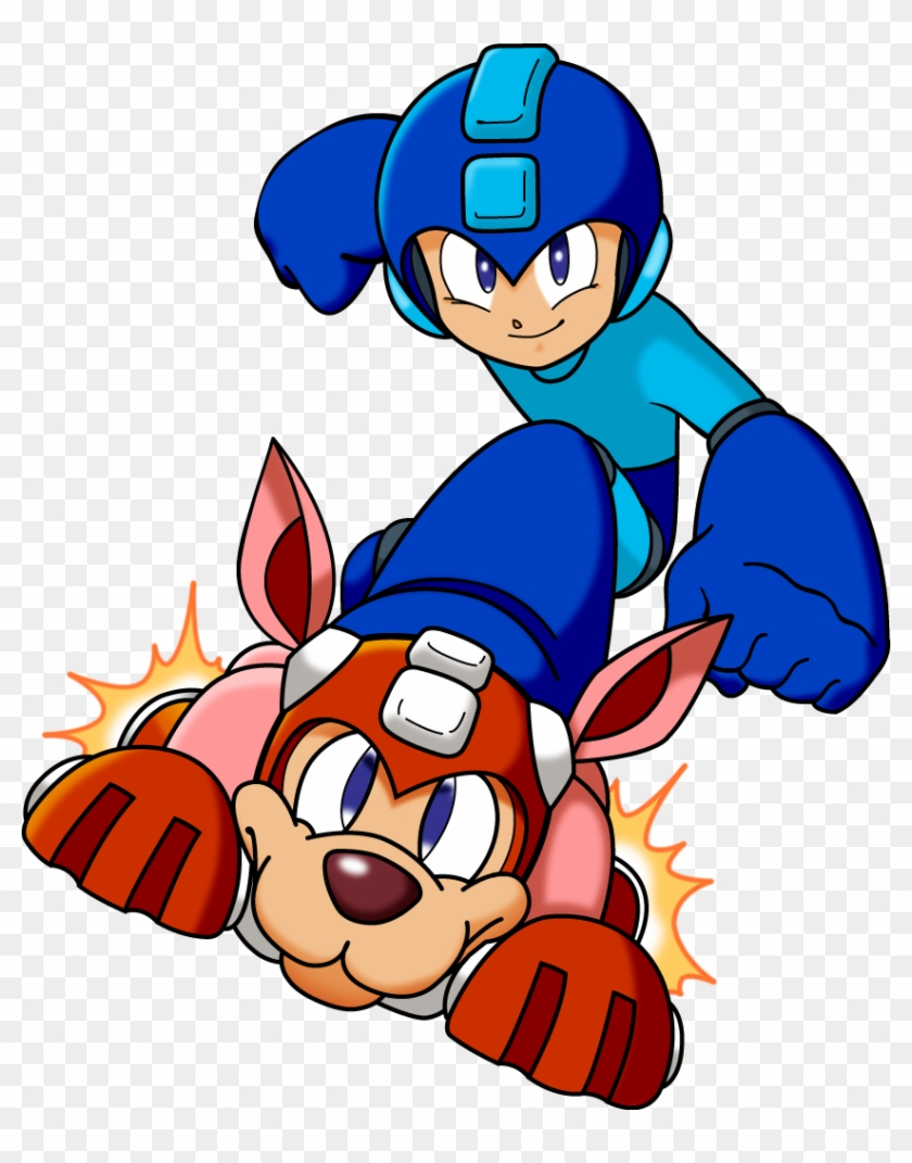 Megaman Riding On Rush - Mega Man Rush Jet #644165