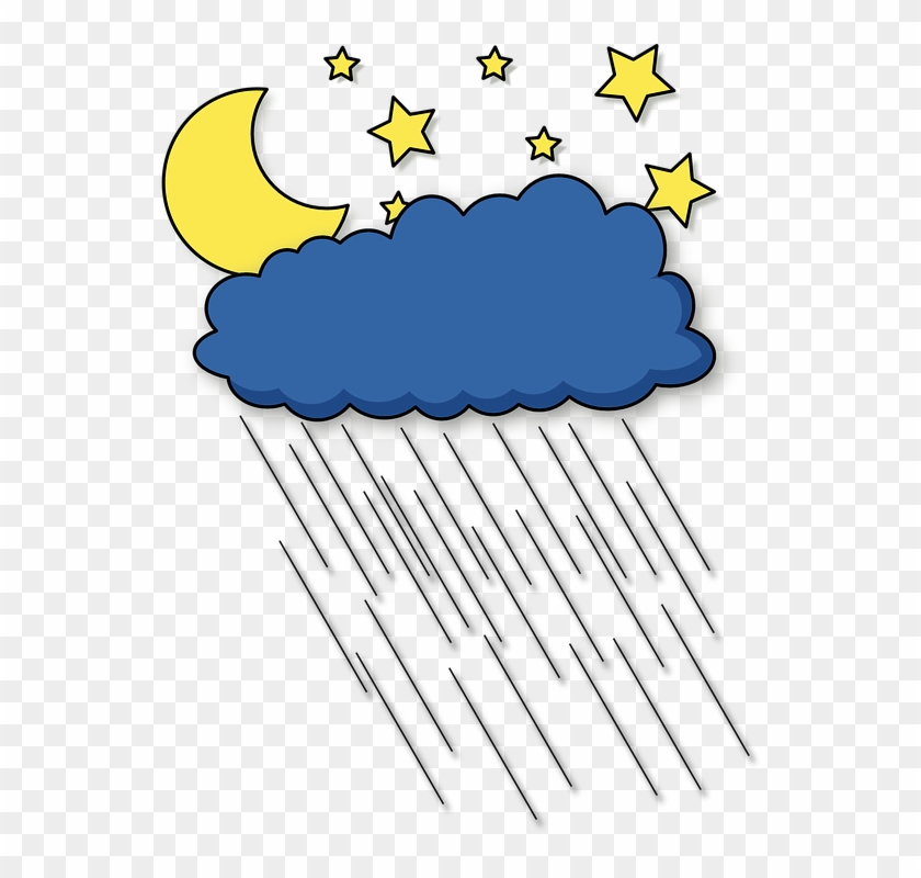 Cartoon Rain Cloud 14, Buy Clip Art - Night Rain Clipart #644239