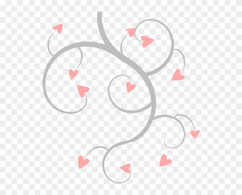 And Grey Heart Scroll - Pink And Grey Hearts #644542