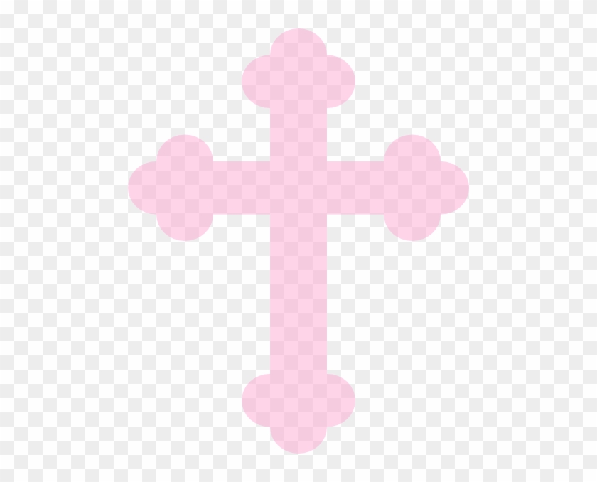 Pink Baby Crossy Clip Art At Clker - Christening Cross #644692