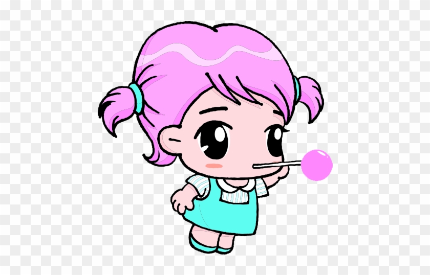 Pink Hair Girl Blowing Bubbles - Pink Hair Girl Blowing Bubbles #644903