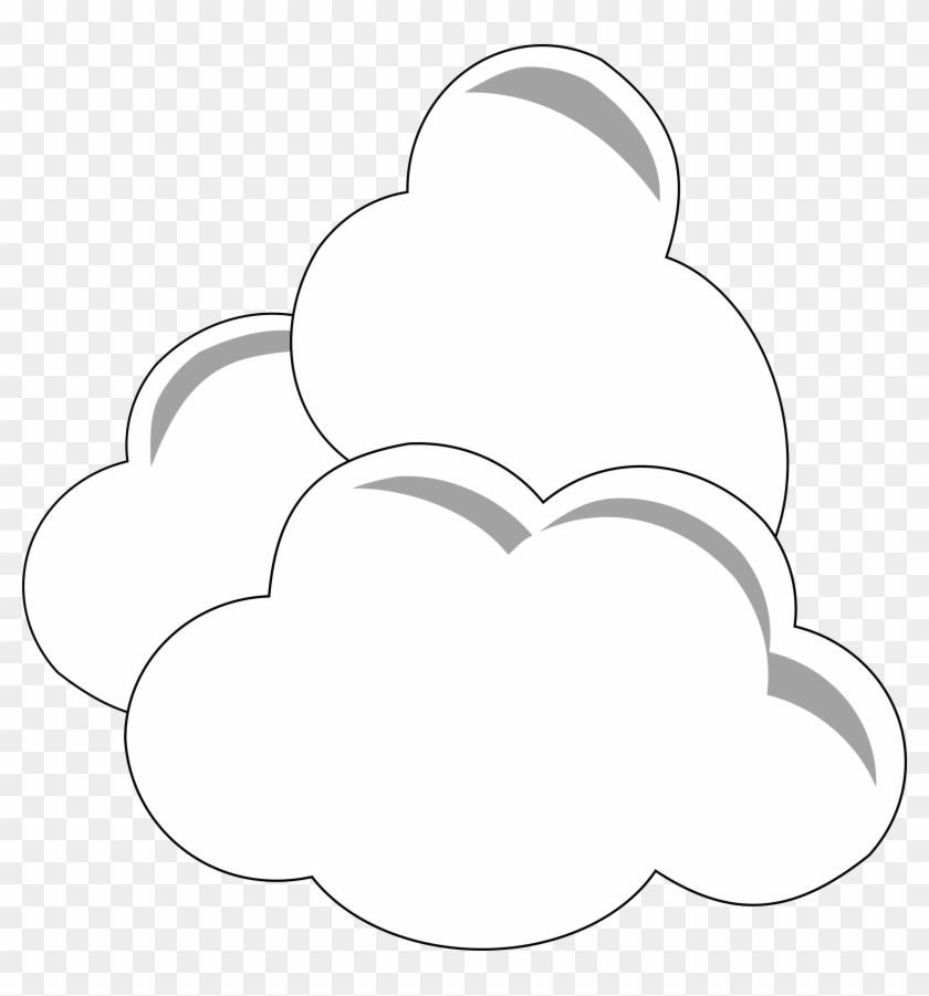 Clouds Clipart Simple - Comulus Clouds Clipart Black And White #644936
