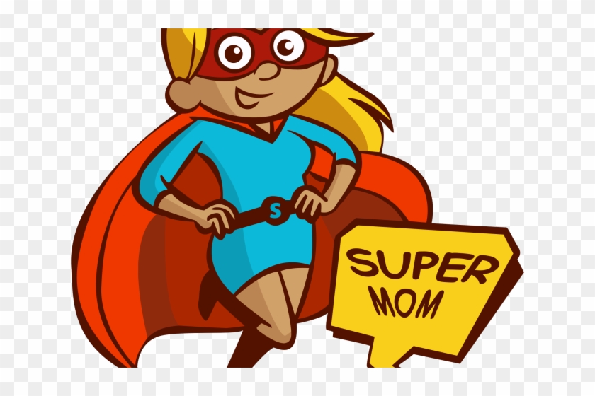 Super Mom Clipart - Cape Cartoon Mom #645405