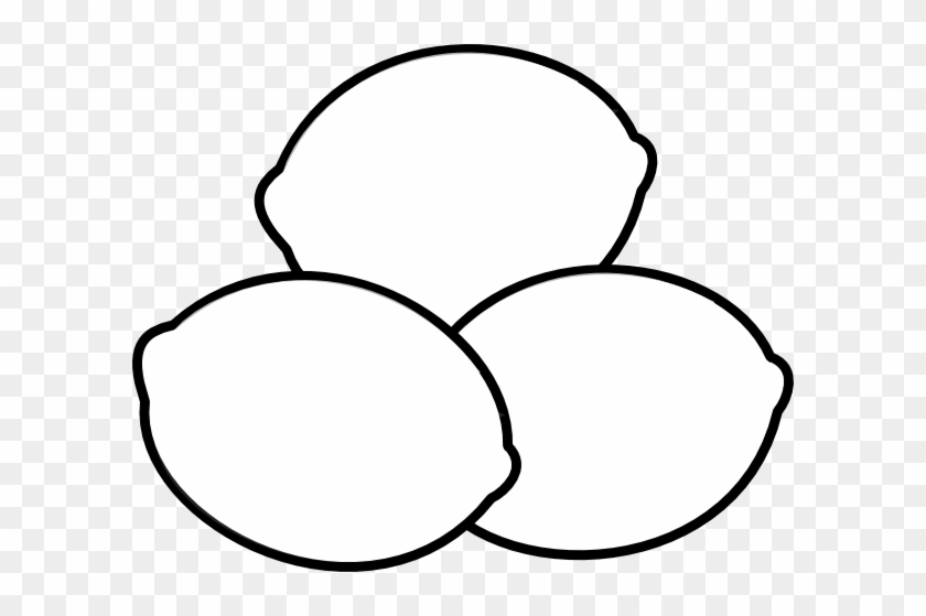 Three White Lemons Clip Art At Clker - Three Lemons Clipart Black And White #645437