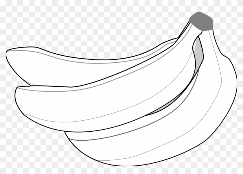 Inspiring Banana Outline Clip Art Large Size - Banana Vector Black And White Png #645586