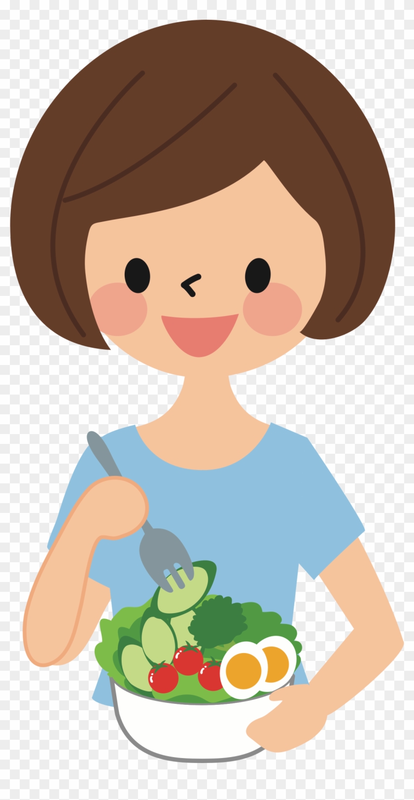 Big Image - Clipart Eating A Salad #645994