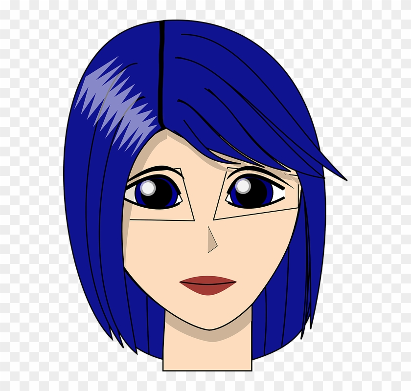 Red Haired Cliparts 18, Buy Clip Art - Girl Blue Hair Cartoon #646179