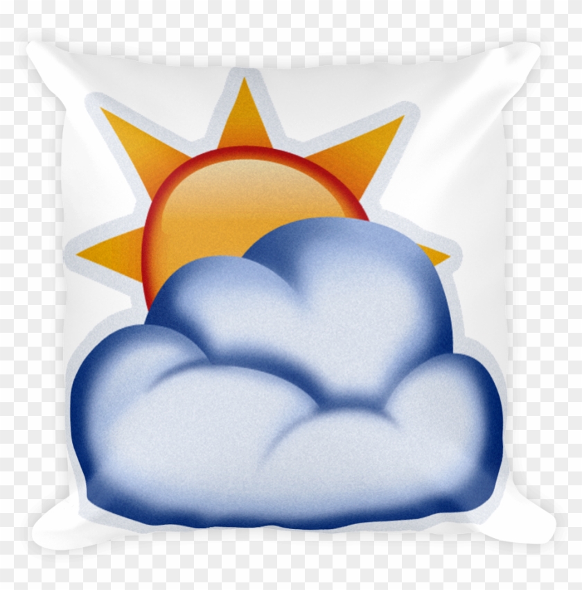 Emoji Pillow Sun Behind Cloud Just Emoji - Nublado Emoji #646338