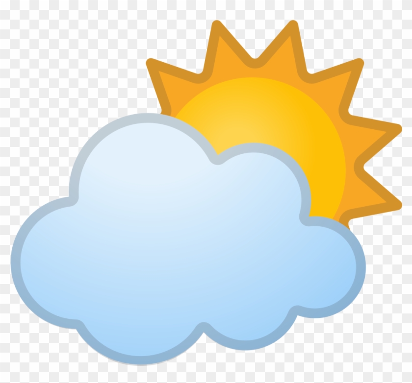 Sun Behind Cloud Icon - Vector Graphics #646341