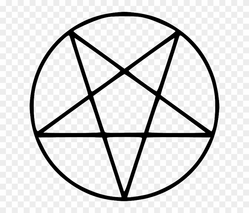 Outline, Figure, Five, Pentagram, Tattoo, Geometric - Pentagram Black And White #646378