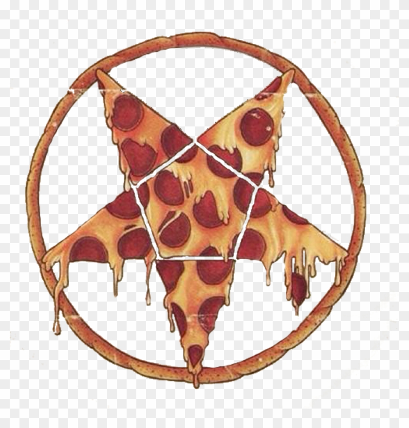 Pizza Pizzalover Satanic Pentagram Worship Tumblr Aesth - Mark Of The Pizzagram #646425