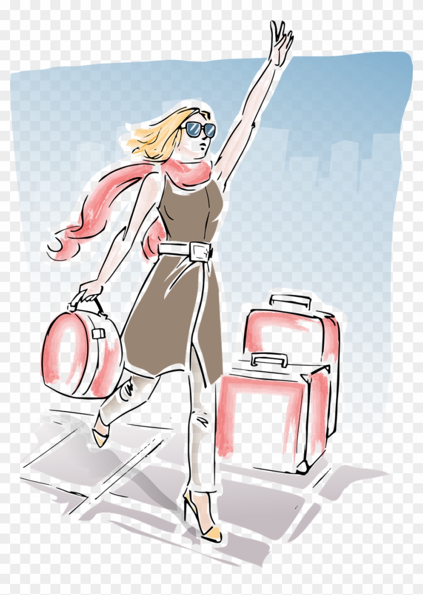 Você É Daquele Tipo Que Compra Um Protetor Solar Novo - Travel Girl Clipart Transparent #646602