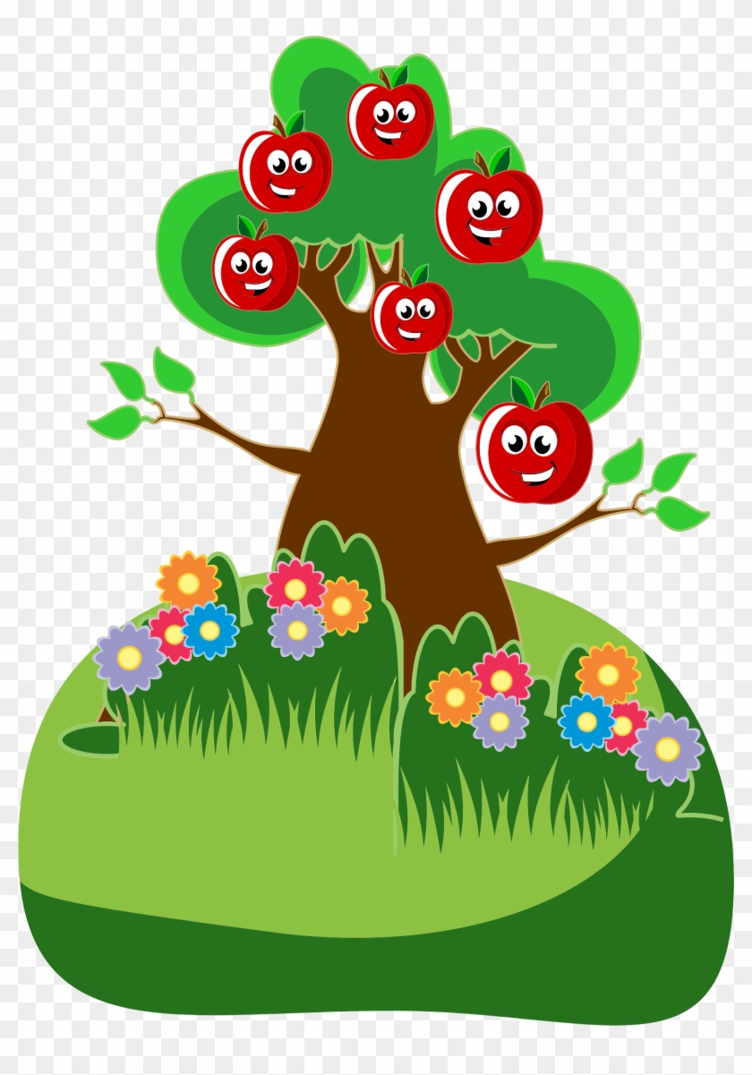 Anthropomorphic Happy Apples Tree - Anthropomorphic Cartoon Hippo #646649