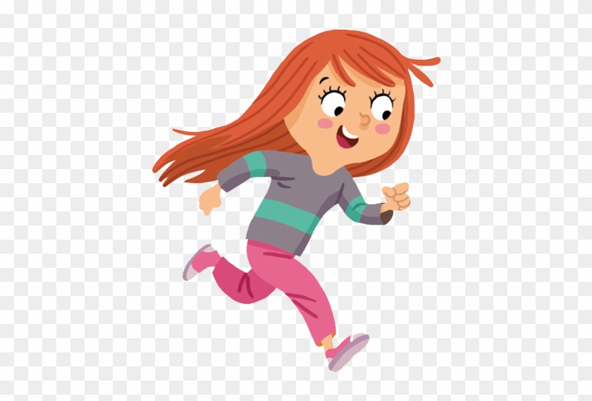 Cartoon - Running Girl - Running Girl Animation - Free Transparent PNG  Clipart Images Download