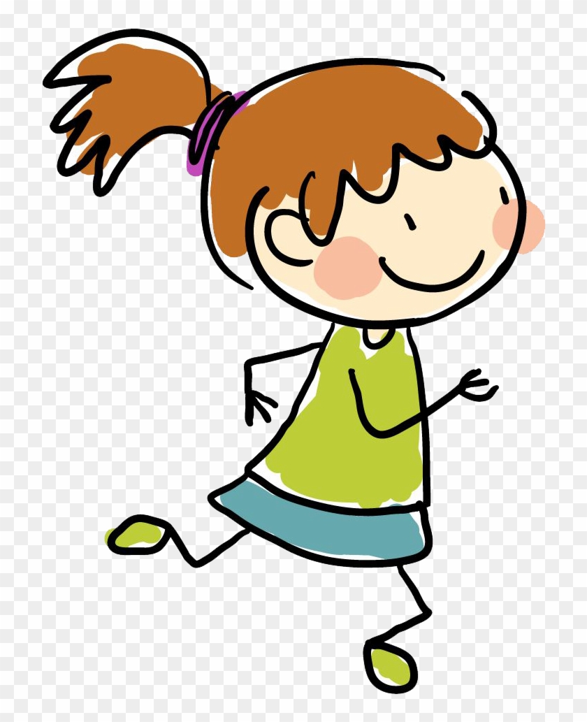 Child - Running Girl - Children Drawing Png #647263