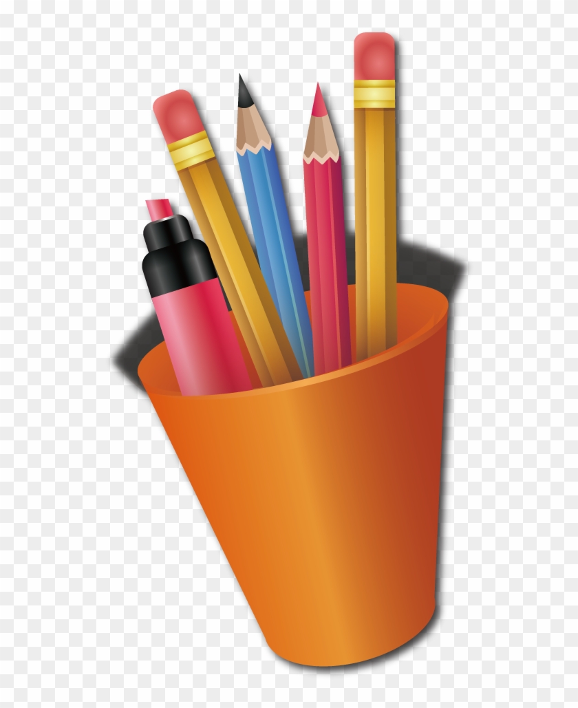 Pencil Brush Pot Drawing - Pencil Brush Pot Drawing #647563