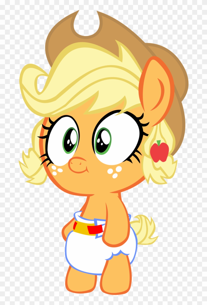 Baby Applejack With Hat By Megarainbowdash2000 - Baby Applejack & Rainbow Dash #647765