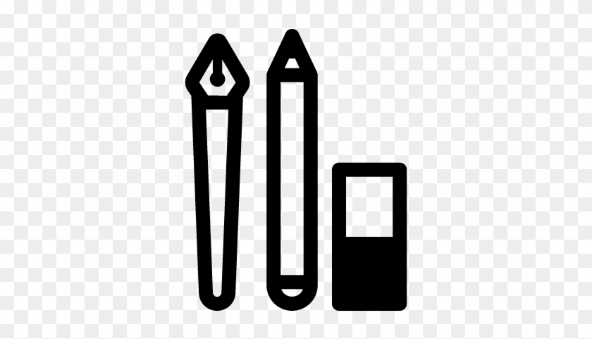 Pen Pencil And Eraser Vector - Pen Pencil And Eraser Vector #647830