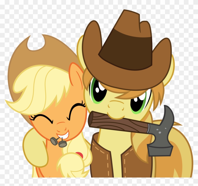 Applejack, Braeburn, Safe, Simple Background, Transparent - Mlp Applejack And Braeburn #647845