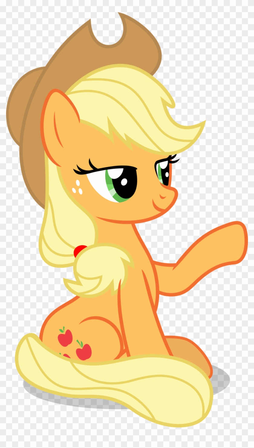 Mlp Fim Applejack Vector By Luckreza8 - Applejack Sitting Vector #647944