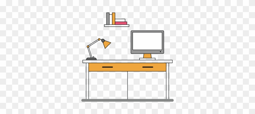 Computer With Decorative Desk And Table - Computer #648009