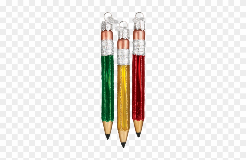 Pencil Ornament Red Green Gold Set Of - Christmas Ornament #648160
