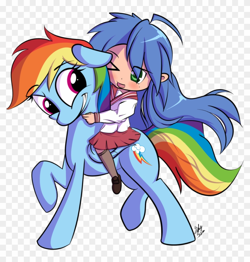 Lucky Star, Pony, Rainbow Dash, Riding, Safe, School - My Little Pony Lucky Stars #648677