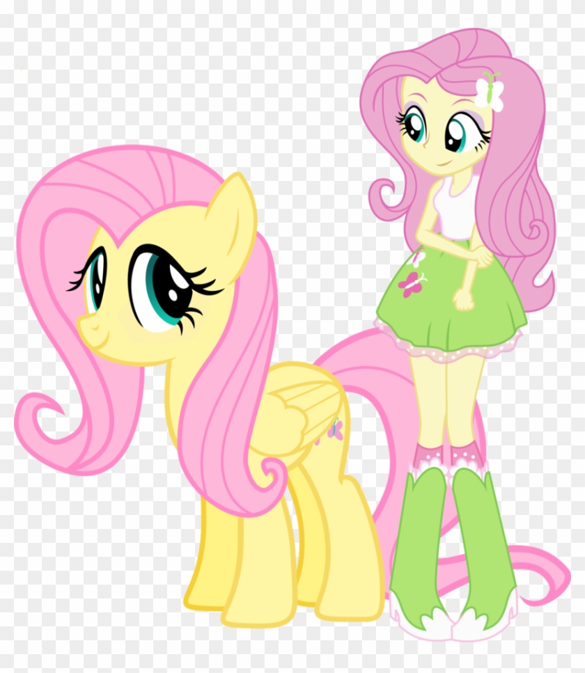 Fluttershy And Fluttershy By Hampshireukbrony - Fluttershy And Human Fluttershy #648970