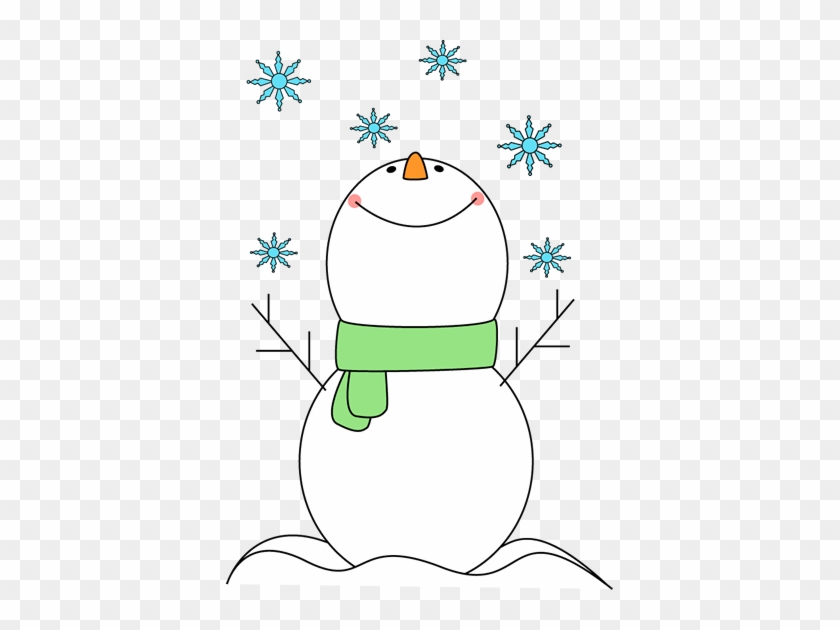 Cute Snowflake Clipart - Cute Snowman Looking Up #649174