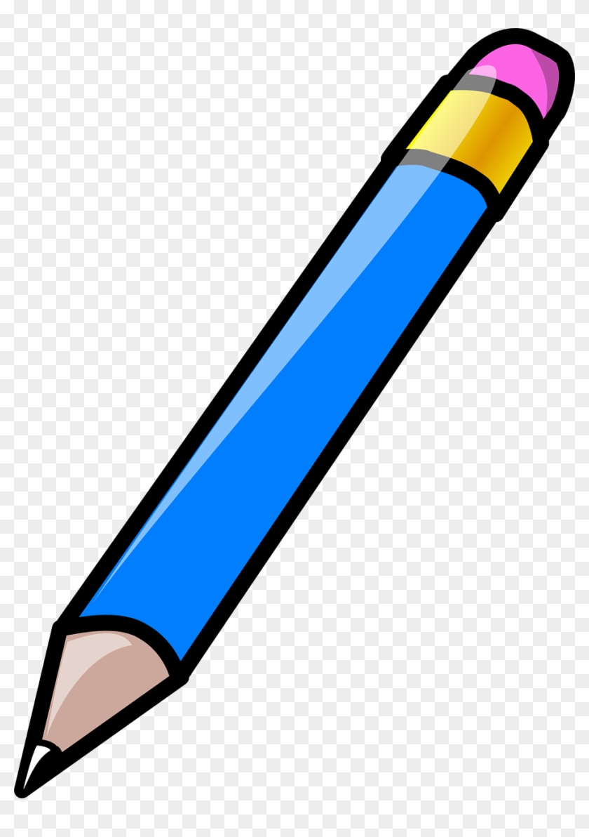 Pencil Eraser Rubber Blue Write Png Image - Purple Pencil Clipart #649377
