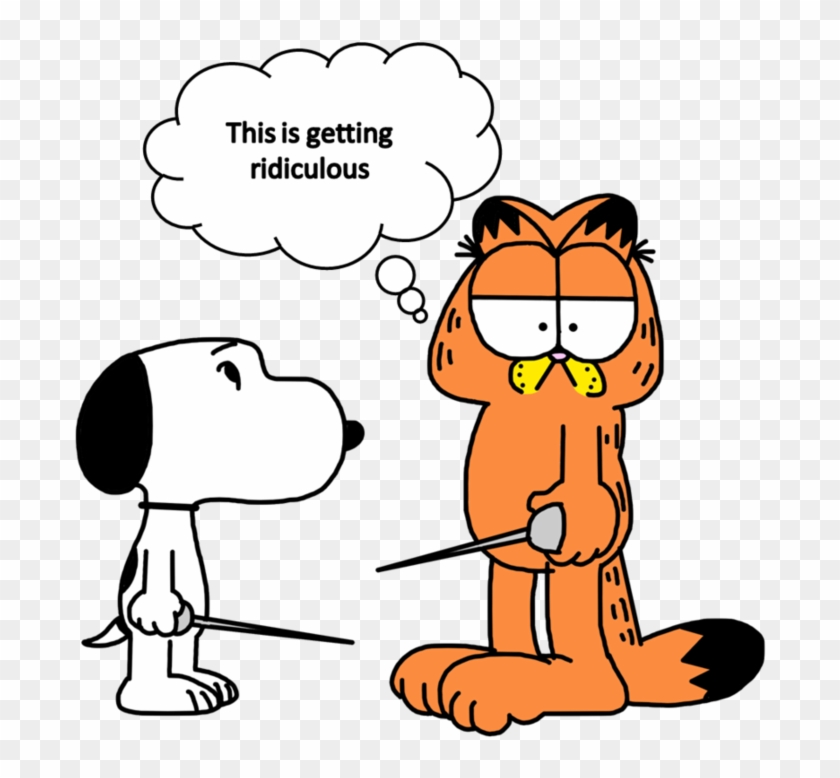 Snoopy And Garfield Doing Fencing By Marcospower1996 - Garfield And Snoopy #649799