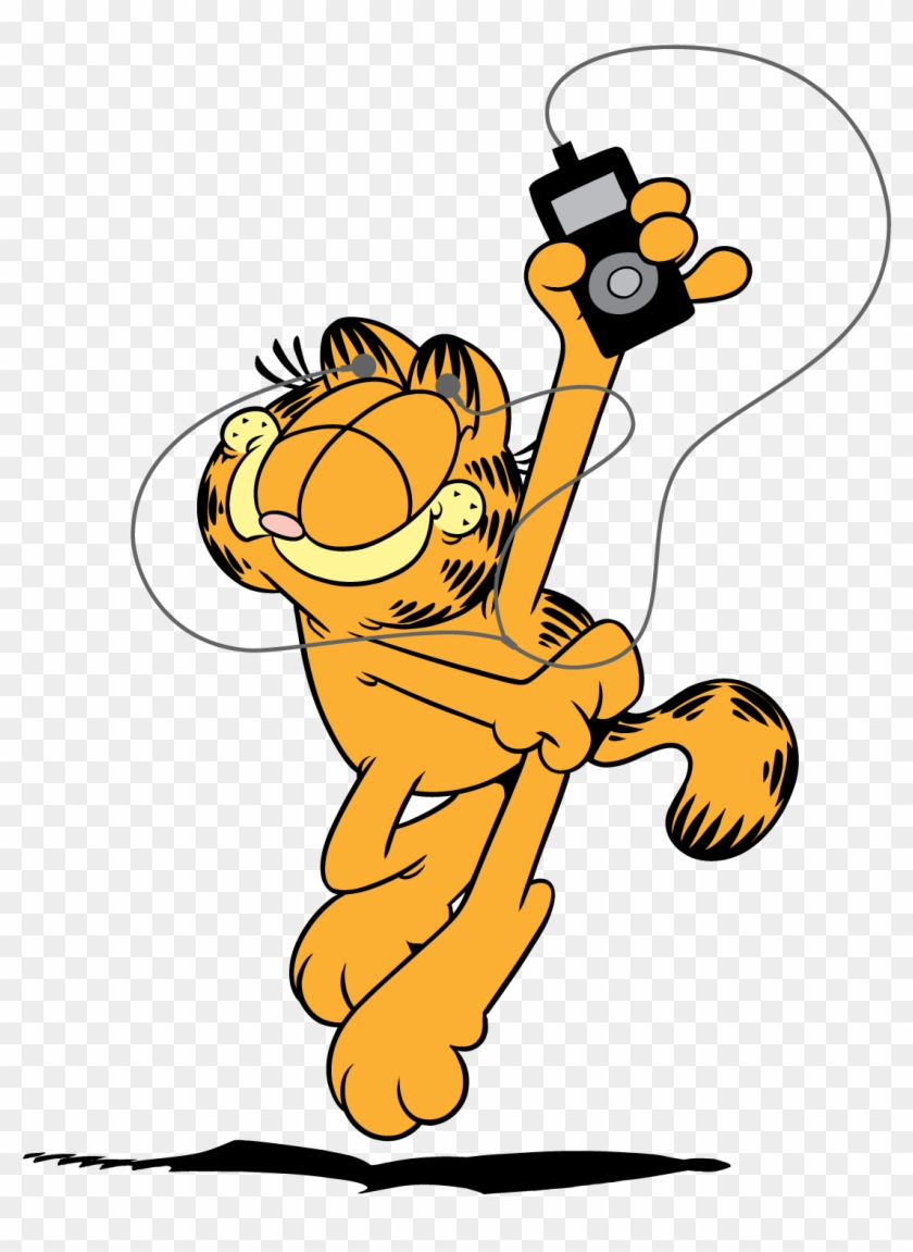 Garfield Listening To Audio - Cartoon #649909