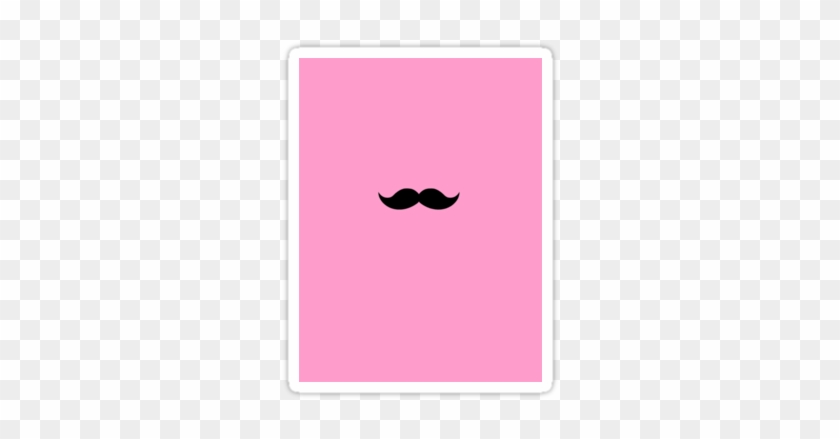 Mustache Pink Background Stickers By Mckenzie Nickolas - Sticker #649911