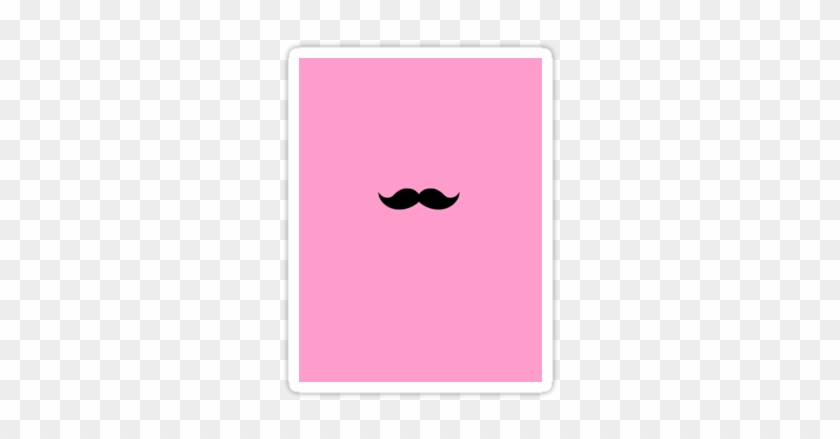 Mustache Pink Background Stickers By Mckenzie Nickolas - Sticker #649911