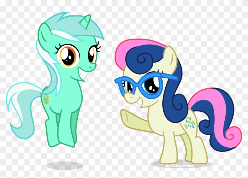 Filly Lyra And Bonbon By Vector-brony - Lyra And Bon Bon Filly #650109