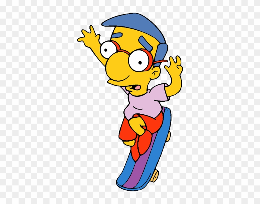 The Simpsons Clip Art - Milhouse On A Skateboard #650227