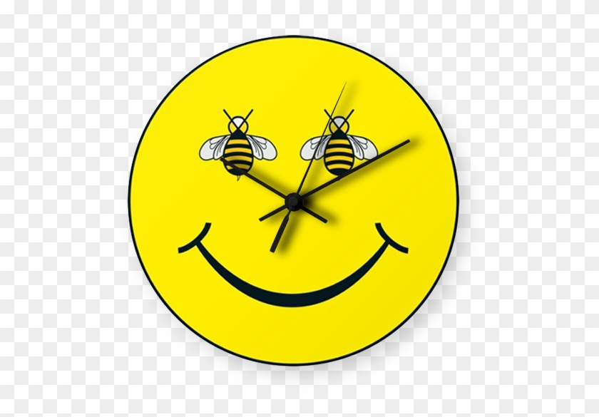 Bee Happy Art Printed Wall Clock - Circle #650237
